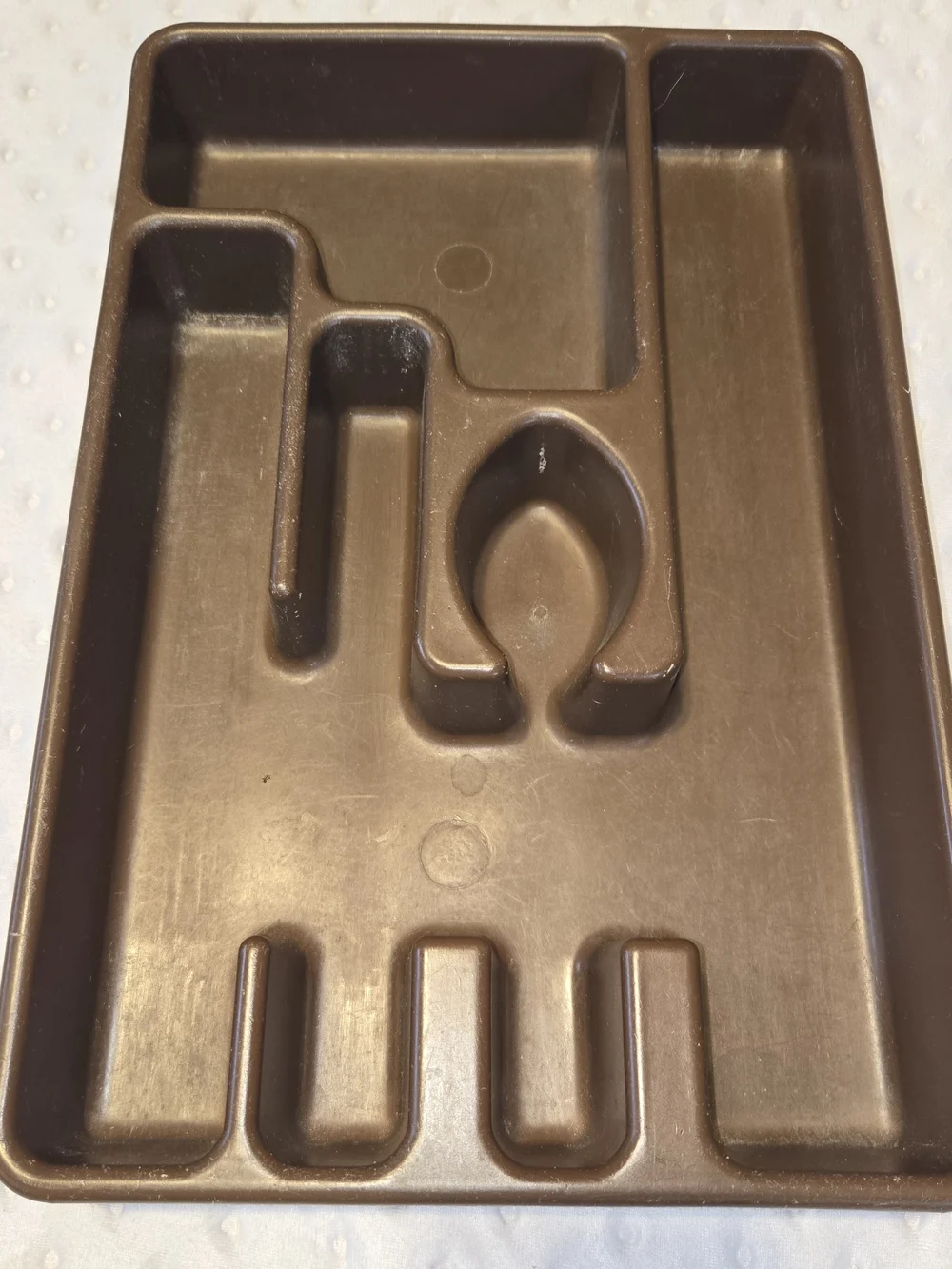 Vintage Rubbermaid 5 Slot Brown Plastic Utensil Tray Organizer‎